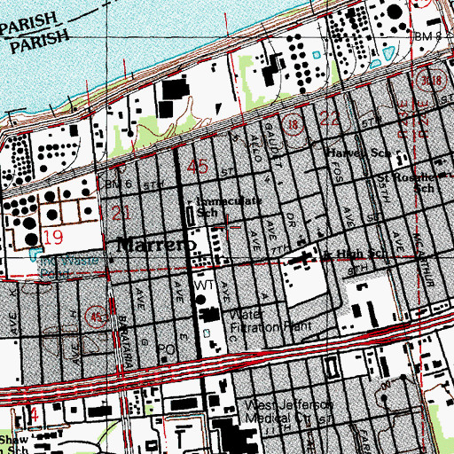 Topographic Map of Marrero Day Care Center Number 2, LA