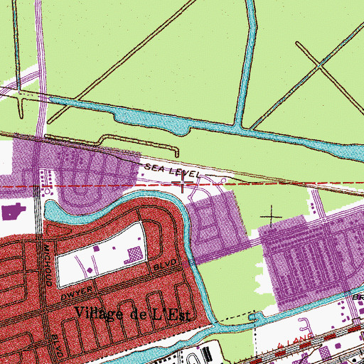 Topographic Map of Mary Queen of Peace Child Development Center, LA