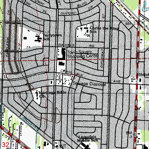 Topographic Map of Marys Child Care and Preschool, LA