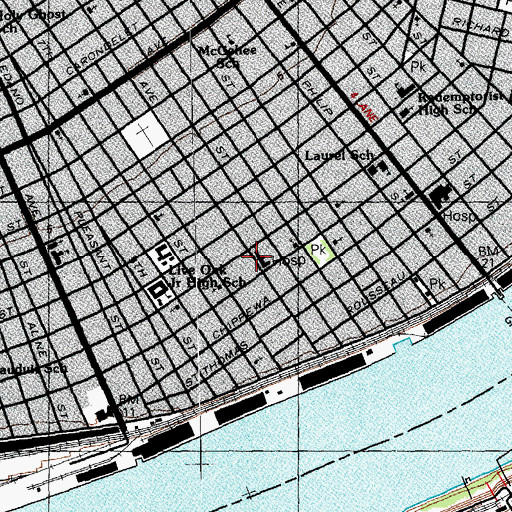 Topographic Map of Methodist Group Home School, LA