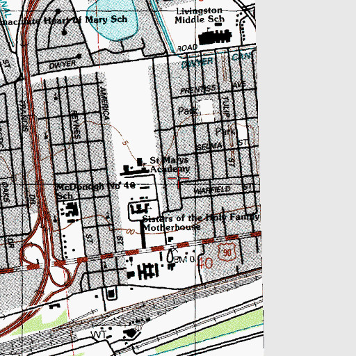 Topographic Map of Mickey and Minnie Preschool and Nursery, LA