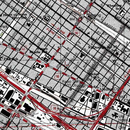 Topographic Map of Mid City Academy of Preschool Learning, LA