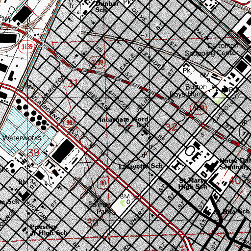 Topographic Map of Mount Pilgrim Baptist Church Day Care Center, LA