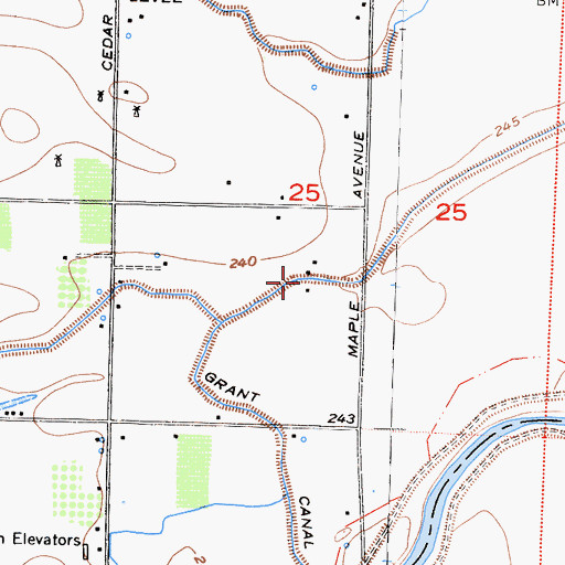 Topographic Map of Grant Canal, CA