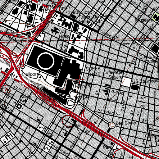 Topographic Map of Naval Support Activity Child Development Center, LA