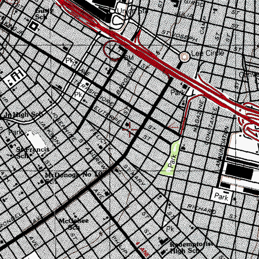 Topographic Map of New Home Child Development Center, LA