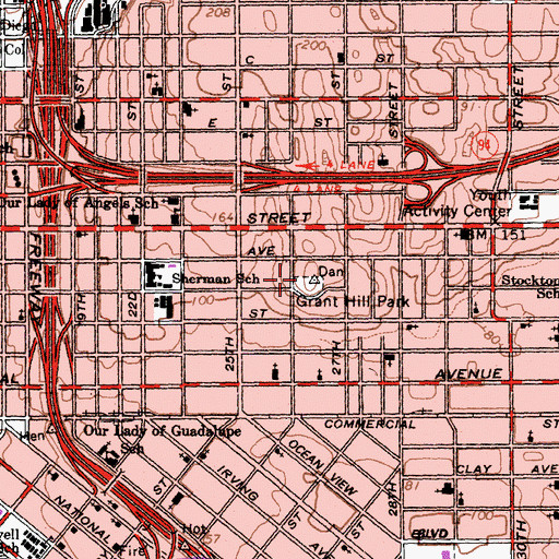 Topographic Map of Grant Hill Park, CA
