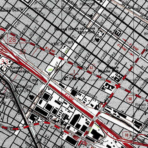 Topographic Map of Redemption Nondenominational Fellowship Church, LA