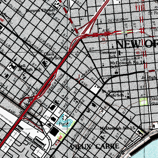 Topographic Map of Saint Annas Episcopal Church, LA