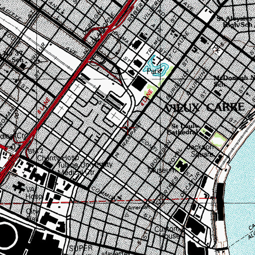 Topographic Map of Saint Jude Shrine, LA