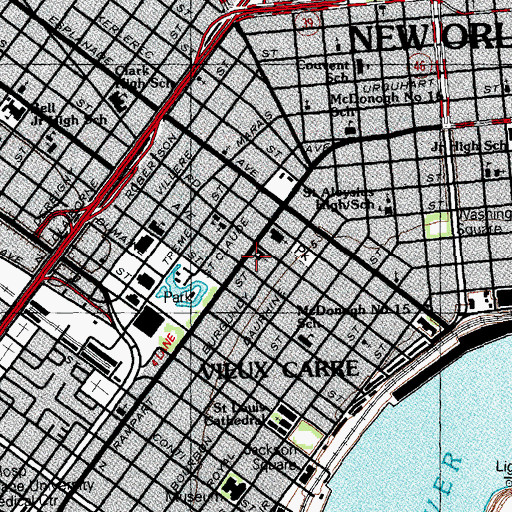 Topographic Map of Saint Marks United Methodist Church, LA