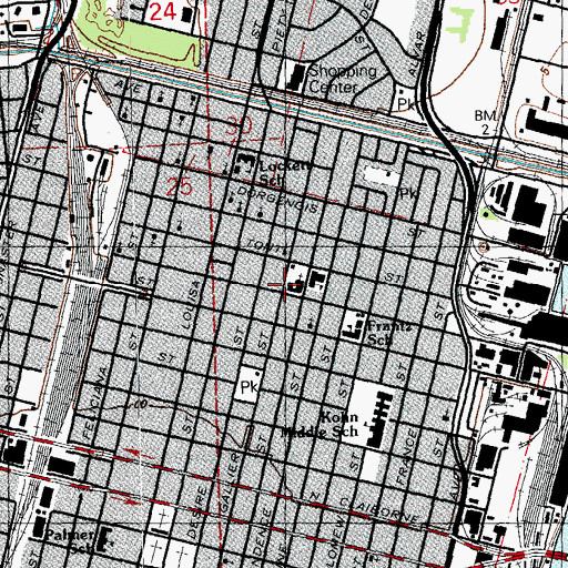 Topographic Map of Saint Mary of the Angels Church, LA