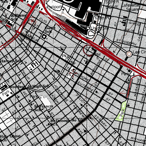 Topographic Map of Saint Matthews Baptist Church, LA