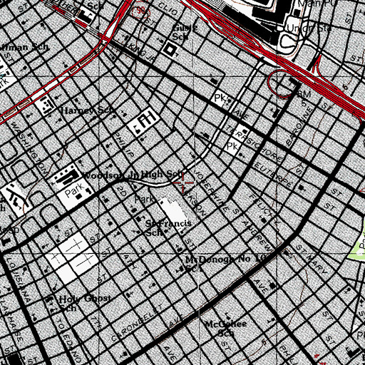Topographic Map of Saint Paul Community Baptist Church, LA