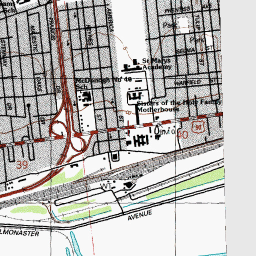Topographic Map of Saint Paul the Apostle Church, LA