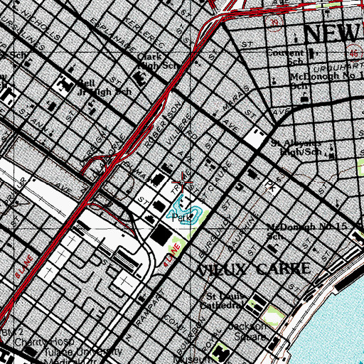 Topographic Map of Saint Philip Church of God in Christ, LA