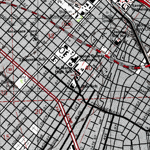 Topographic Map of Saint Rita Church New Orleans, LA
