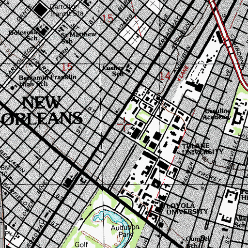 Topographic Map of Saint Thomas More University Parish at Tulane, LA