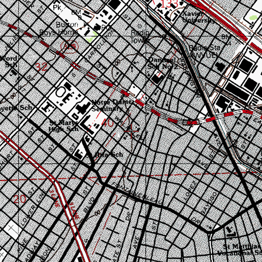 Topographic Map of Second Bethlehem Baptist Church, LA