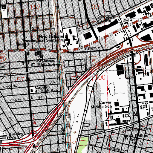 Topographic Map of Spanish Seventh Day Adventist Church, LA