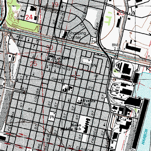 Topographic Map of Spiritual Sun Light Baptist Church, LA