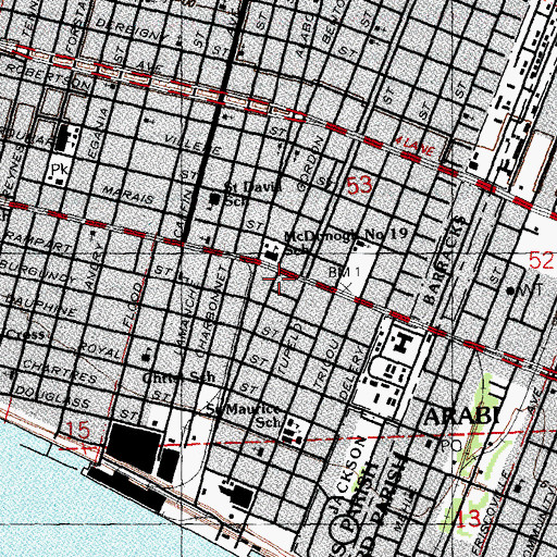 Topographic Map of Timothy Trumpet of Truth Church, LA