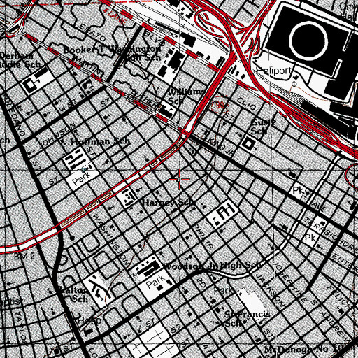 Topographic Map of United House of Prayer, LA