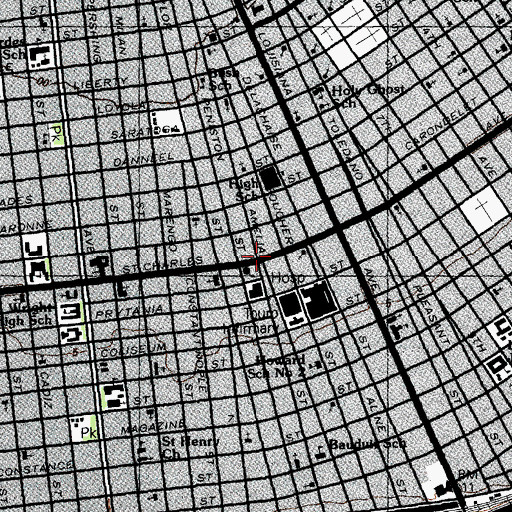 Topographic Map of Unity Temple, LA