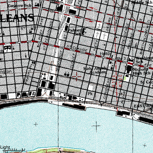 Topographic Map of Word Harvesters Church, LA