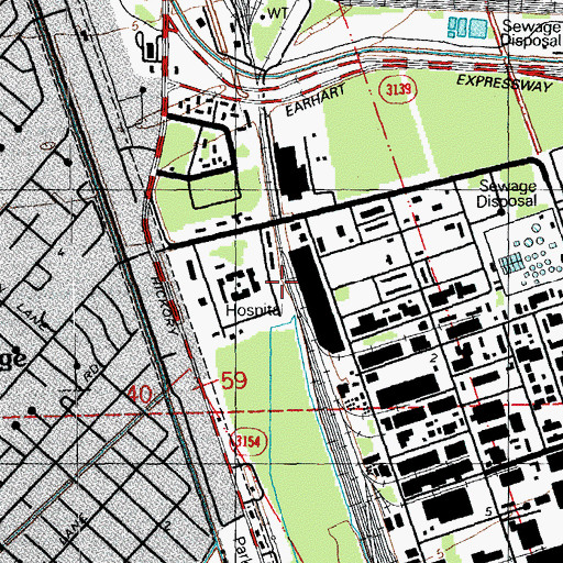 Topographic Map of Crisis Center River Oaks Center, LA
