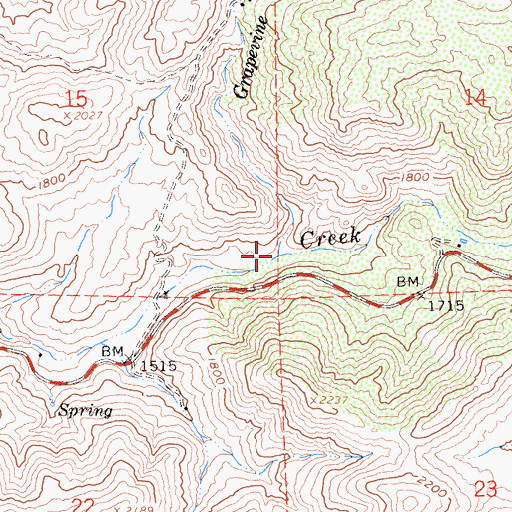 Topographic Map of Grapevine Creek, CA