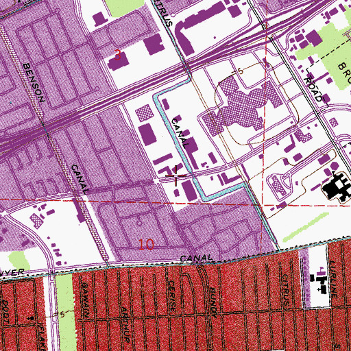 Topographic Map of East Side Hospital, LA