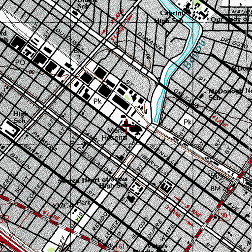 Topographic Map of Gulf States Health Services, LA