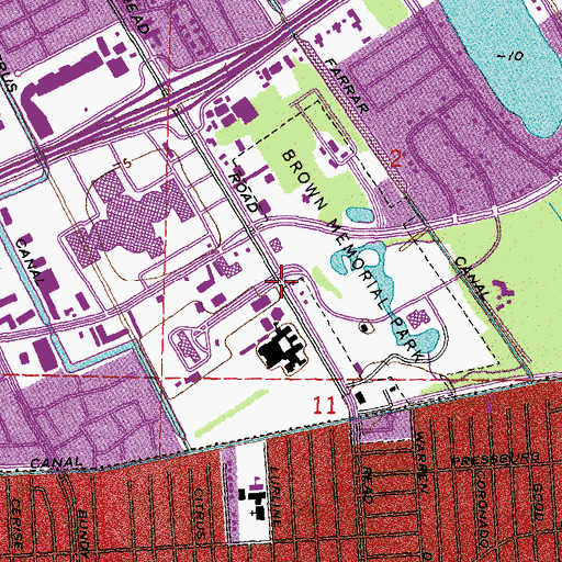 Topographic Map of Heart Center of East New Orleans, LA