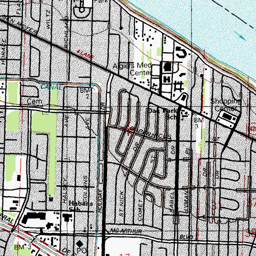 Topographic Map of International Hospital For Children, LA