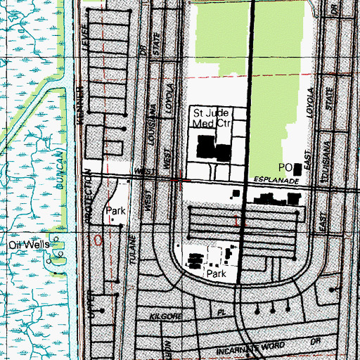 Topographic Map of Kenner Regional Medical Center, LA