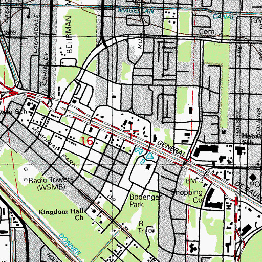 Topographic Map of New Orleans Mental Health Center, LA