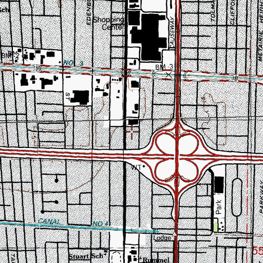 Topographic Map of Omega Hospital, LA