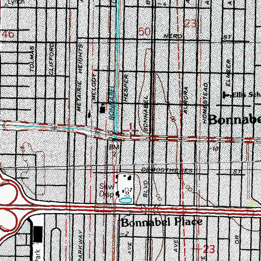 Topographic Map of Synergy Behavioral Health Center of New Orleans, LA