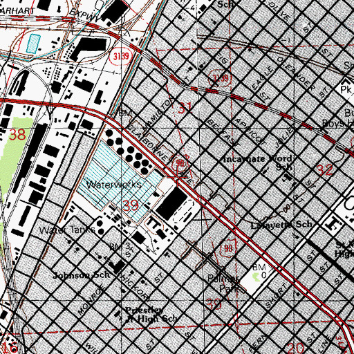 Topographic Map of New Orleans Sewage and Water Board, LA