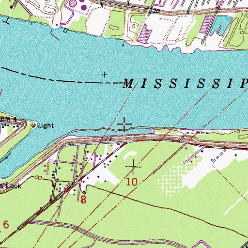 Topographic Map of New Orleans West Bank Sewage Treatment Plant, LA