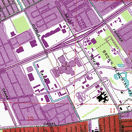 Topographic Map of Plaza Mall Shopping Center, LA
