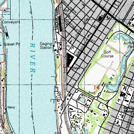 Topographic Map of Uptown Square Shopping Center, LA