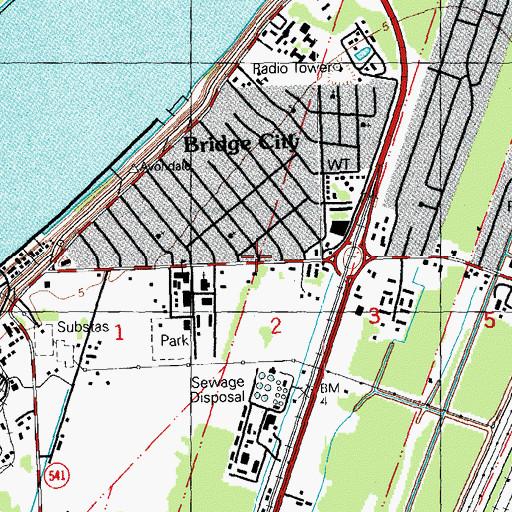 Topographic Map of Bridge City Post Office, LA