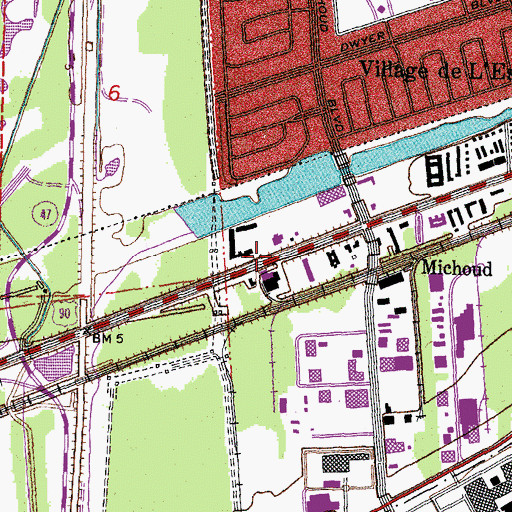 Topographic Map of Michoud Station Post Office, LA