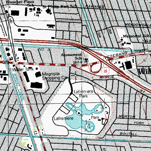 Topographic Map of Park Manor Post Office, LA