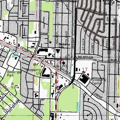 Topographic Map of Station A Algiers Post Office, LA