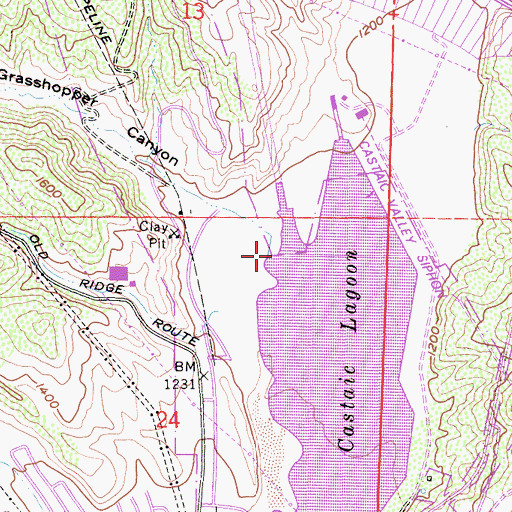 Topographic Map of Grasshopper Canyon, CA