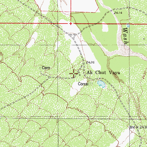 Topographic Map of Ak Chut Vaya, AZ
