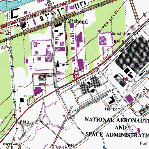 Topographic Map of New Orleans East Municipal Training Academy, LA